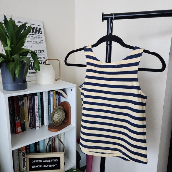 Frame Yellow Striped Lace Up Tank Top - Picture 5 of 5